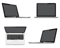 Laptops with perspective, top and front view Royalty Free Stock Photo