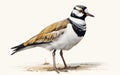 A Lapwing on a White Background -Generative Ai