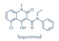 Laquinimod multiple sclerosis drug molecule. Skeletal formula.