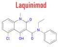 Laquinimod multiple sclerosis drug molecule. Skeletal formula.