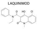 Laquinimod multiple sclerosis drug molecule. Skeletal formula.