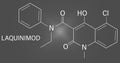 Laquinimod multiple sclerosis drug molecule. Skeletal formula.
