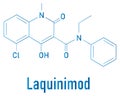 Laquinimod multiple sclerosis drug molecule. Skeletal formula.