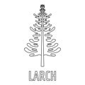 Larch icon, outline style.