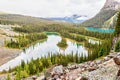 Mary Lake and Lake O`Hara on Opabin Trail in Yoho National Park Royalty Free Stock Photo