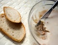 Lard food in glass bowl