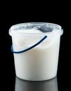 Lard in a plastic bucket Royalty Free Stock Photo