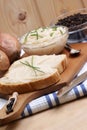 lard on toast with organic dill Royalty Free Stock Photo