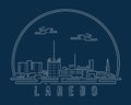 Laredo - Cityscape with white abstract line corner curve modern style on dark blue background, building skyline city vector