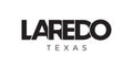 Laredo, Texas, USA typography slogan design. America logo with graphic city lettering for print and web