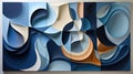 A large, abstract painting in shades of indigo. Created with Generative AI