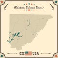 Vintage map of Cullman county in Alabama, USA. Royalty Free Stock Photo