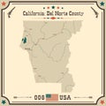 Large and accurate map of Del Norte County, California, USA