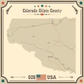 Map of Gilpin County, Colorado, USA with vintage colors