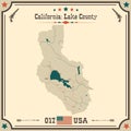 Large and accurate map of Lake County, California, USA