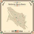 Large and accurate map of Marin County, California, USA