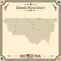 Vintage map of Pitkin County in Colorado, USA. Royalty Free Stock Photo