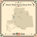 Vintage map of Valdez-Cordova in Alaska, USA. Royalty Free Stock Photo