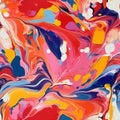 Abstract Painting With Bright Colors And Fluid Formation