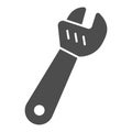 Large adjustable wrench solid icon, labour day concept, metal wrench for loosening bolts sign on white background Royalty Free Stock Photo