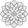 Large Adult Flower Coloring Pages: Geometric Aesthetics For Relaxation