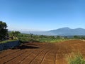 Large agricultural land in the mountains.