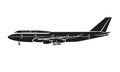 Large airliner vector illustration. Wide-body passenger aircraft