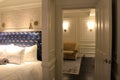 Gorgeous two room suite with comfortable bed and soft lighting, The Adelphi Hotel, Saratoga Springs, New York, 2018