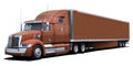 A large, completely brown American truck Western Star. Royalty Free Stock Photo