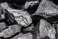 Large amount of black anthracite coal. Top view Royalty Free Stock Photo