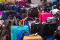 Large large amount of lost baggage Royalty Free Stock Photo