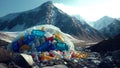 Large amount of plastic trash dumped on the mountain. AI generated Royalty Free Stock Photo