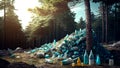 Large amount of plastic trash dumped on the mountain. AI generated Royalty Free Stock Photo