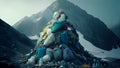Large amount of plastic waste dumped on the mountain. AI generated Royalty Free Stock Photo