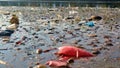 A large amount of trash polluting our waters Royalty Free Stock Photo