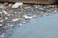A large amount of trash polluting our waters. Royalty Free Stock Photo