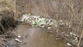 A large amount of trash polluting our waters Royalty Free Stock Photo