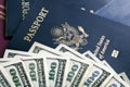 Cash & Passports Royalty Free Stock Photo