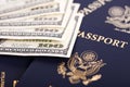 Cash & Passports Royalty Free Stock Photo