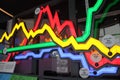 Large analytical color, neon chart