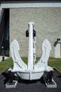 Large anchor from military ship on display Royalty Free Stock Photo