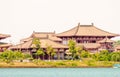 Large ancient building on the shore of Songya Lake