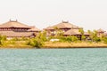 Large ancient building on the shore of Songya Lake