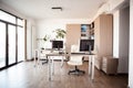 Large angle view. Interior of an empty modern office. Royalty Free Stock Photo