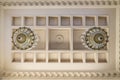 Large antique chandelier, close-up view from below. Royalty Free Stock Photo