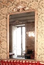 Large antique mirror in gold leaf Royalty Free Stock Photo