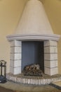 Large antique unlit fireplace Royalty Free Stock Photo