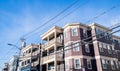 Large dark red apartment buildings, South Boston Royalty Free Stock Photo