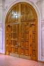 Large arched double door inside the church at downtown Tucson, Arizona Royalty Free Stock Photo