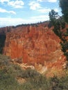 Large area of rock formations and cloudy sky at Bryce Canyon National Park